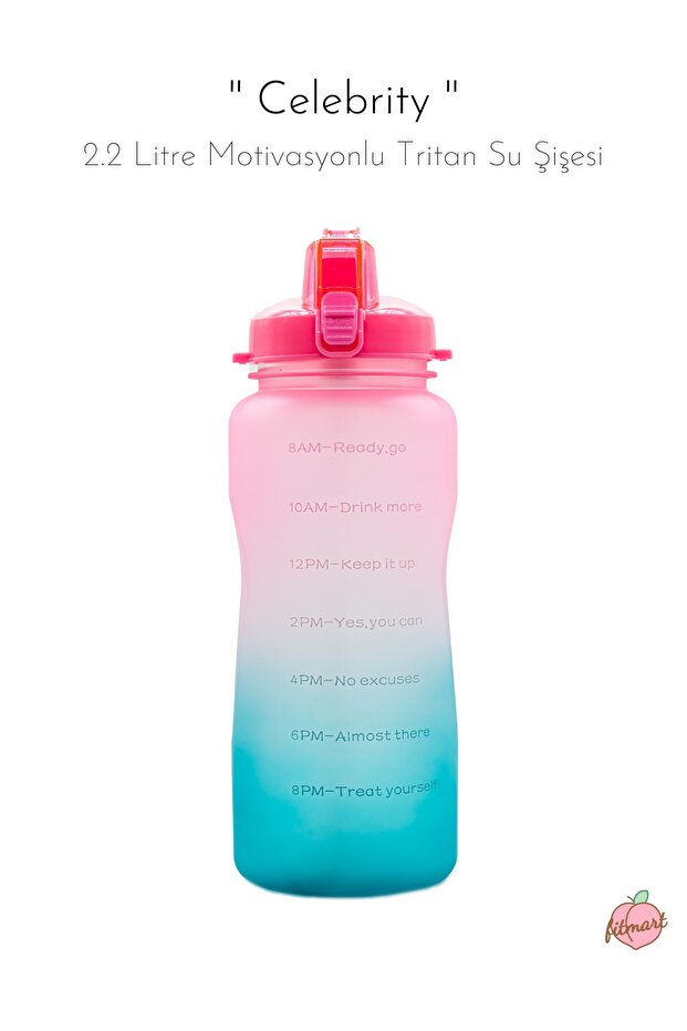 Celebrity - 2.2 Liter Motivated Tritan Water Bottle - Bpa Free