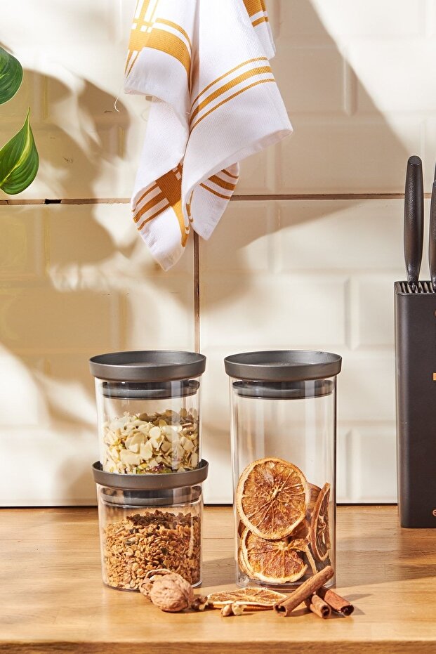 حاوية تخزين صغيرة آريا مكونة من 3 قطع باللون الرمادي - 1