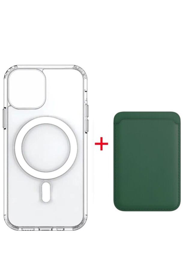 Transparent Case with Magsafe Feature Compatible with iPhone 12 + Magsafe Card Holder