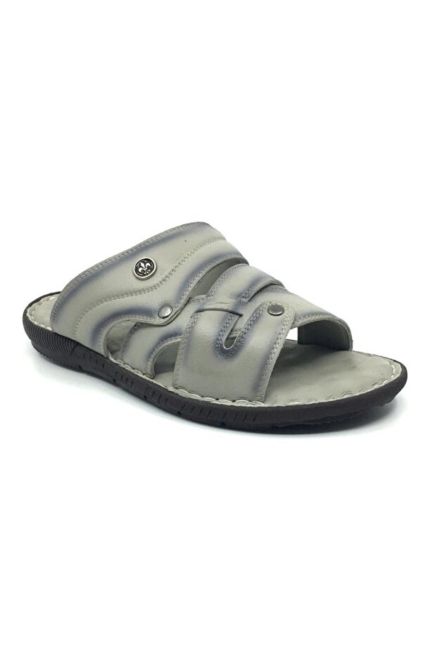Taşpınar 100% Leather Orthopedic Men's Summer Comfortable Slippers 40-44