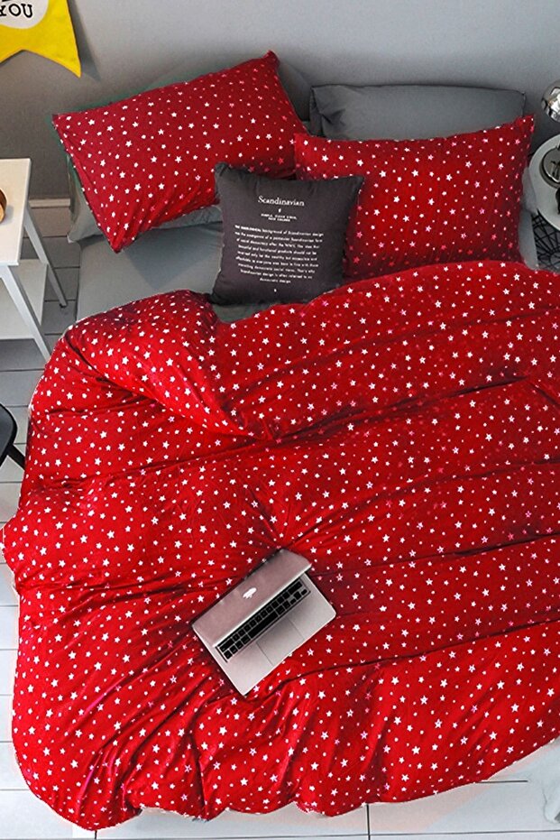 طقم غطاء لحاف منقوش سهل الكي - 1