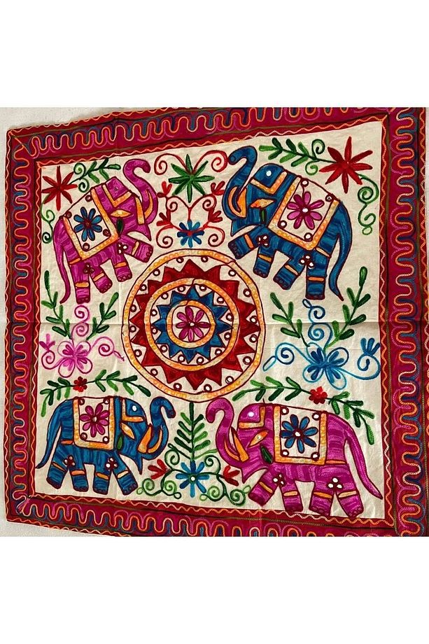 Patchwork Tarzı Bohem Kare Örtü - 1