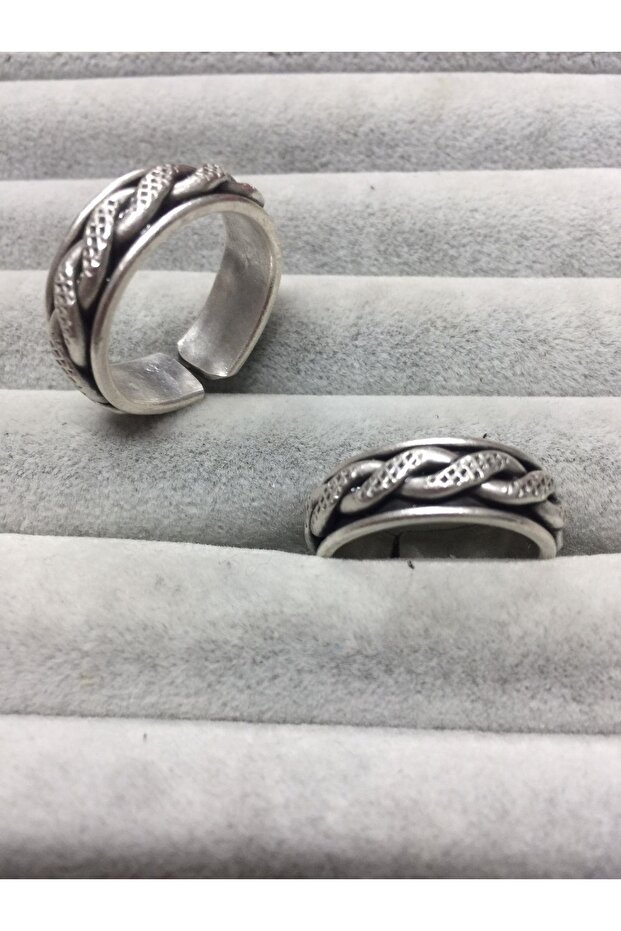 Twisted Dot Pattern Adjustable Ring - 2