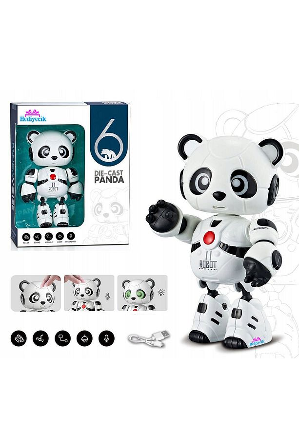 Ses Kayıt Edip Konuşan Akıllı Robot Panda Şarjlı - 1