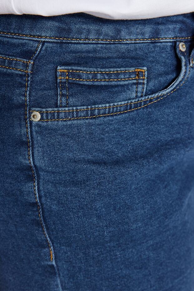 Mavi Yüksek Bel Esnek Skinny Denim Şort & Bermuda TBBSS22AP0008 - 4