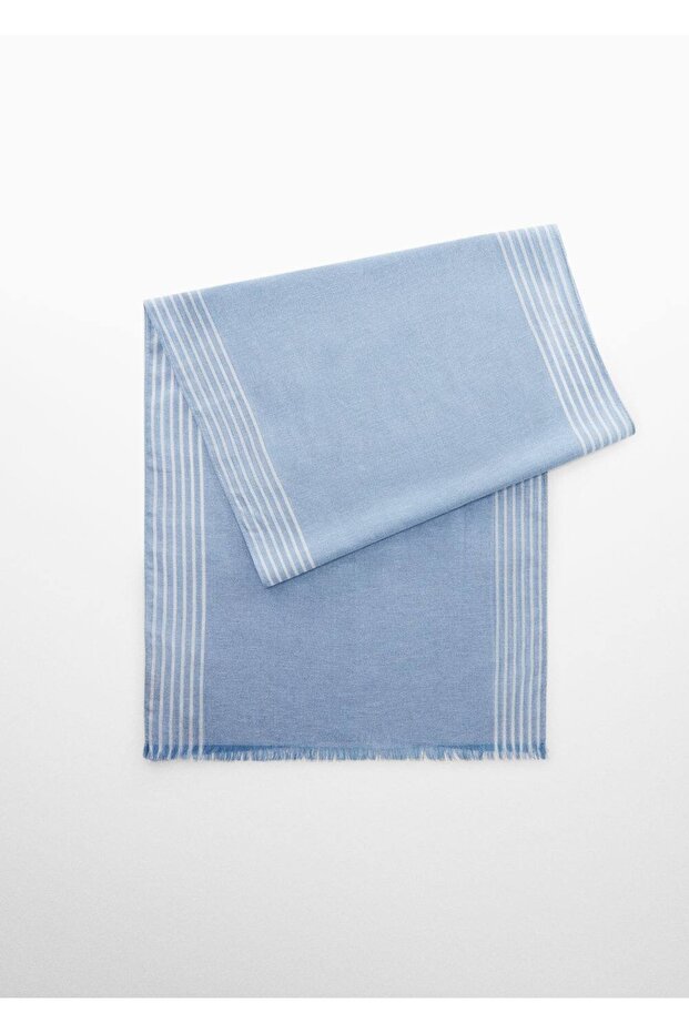 Eșarfă din bumbac in dungi - 2