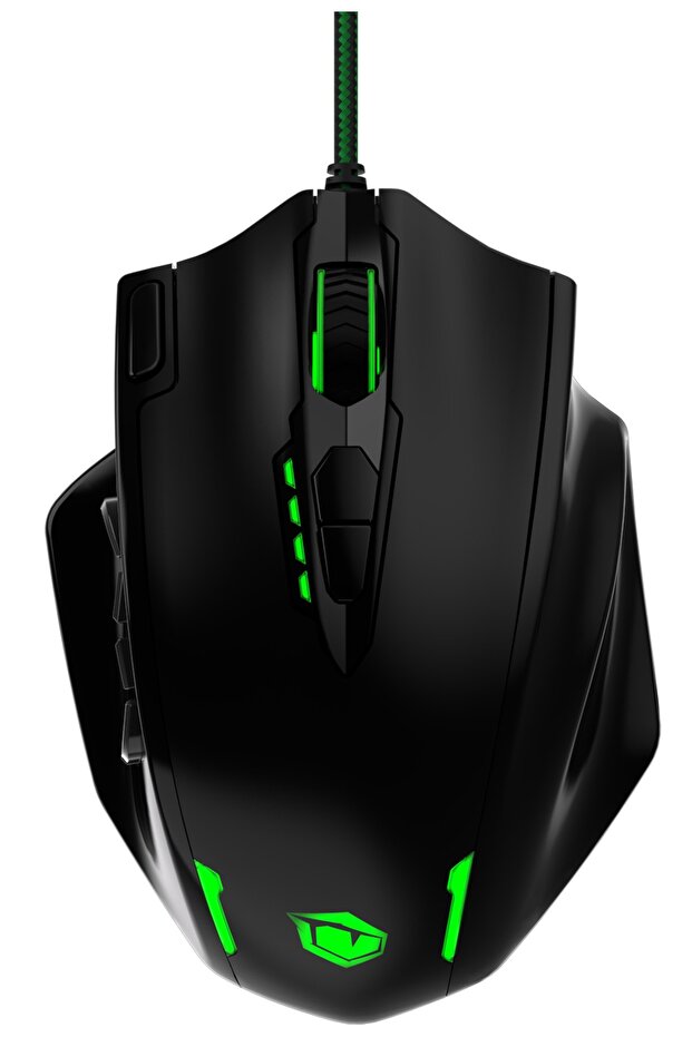 V8 12400 Dpı Mmo 18 Tuşlu Kablolu Rgb Oyuncu Mouse - Siyah - 1