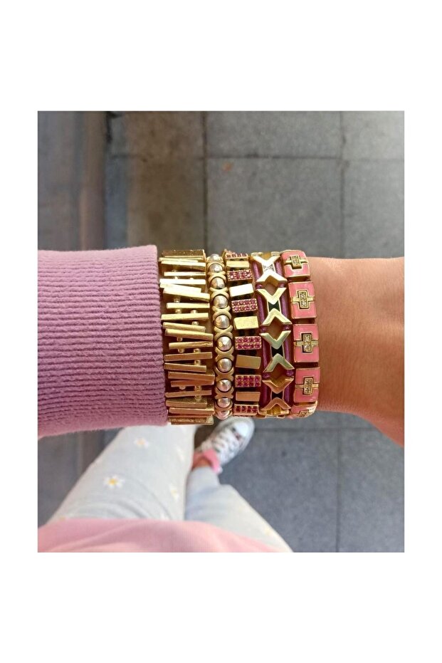 Bronz Parenthesis Bracelet With Enamel - 3