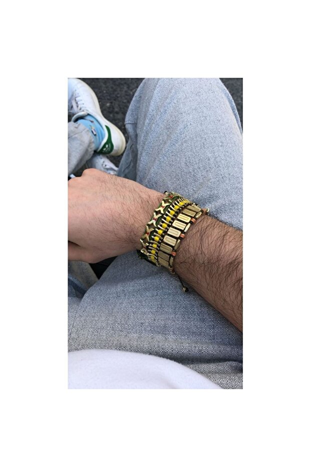 Bronz Parenthesis Bracelet With Enamel - 6
