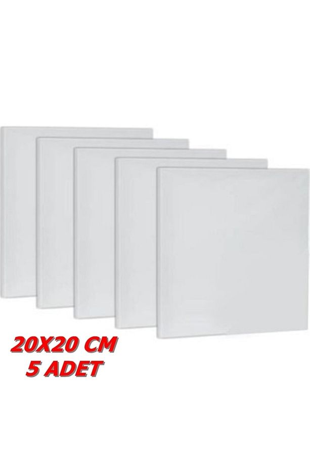 5 Adet 20x20 Bez Tuval Arkadan Zımbalı Tuval Kalın Şase 210 Gr %70 Polyester % 30 Pamuk Bez - 1
