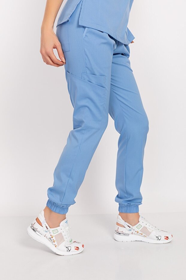 Baby Blue Lycra Jogger Pants