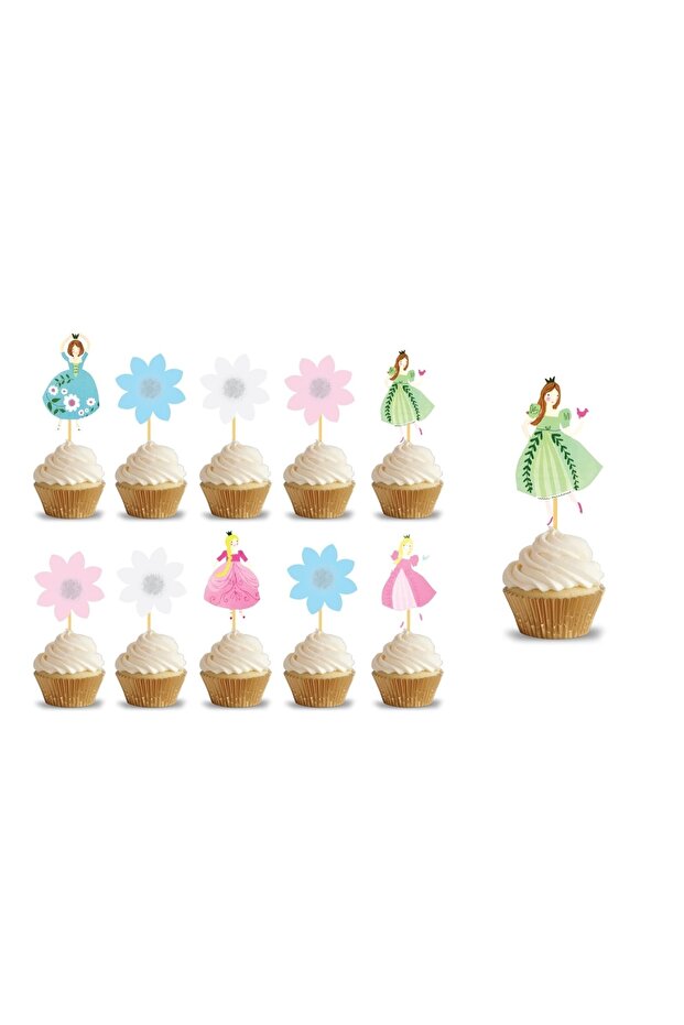 Meri Meri Princess Glittery Printed Party Toothpicks 10 Pcs