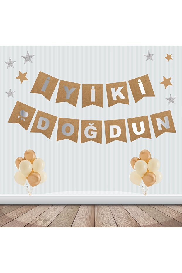Cardboard Writing Gilded Kraft Over Silver Happy Birthday