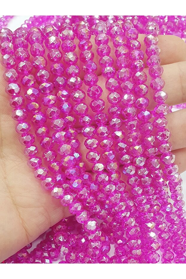 خرز كريستال فوشيا 6 ملم (10 سلاسل)