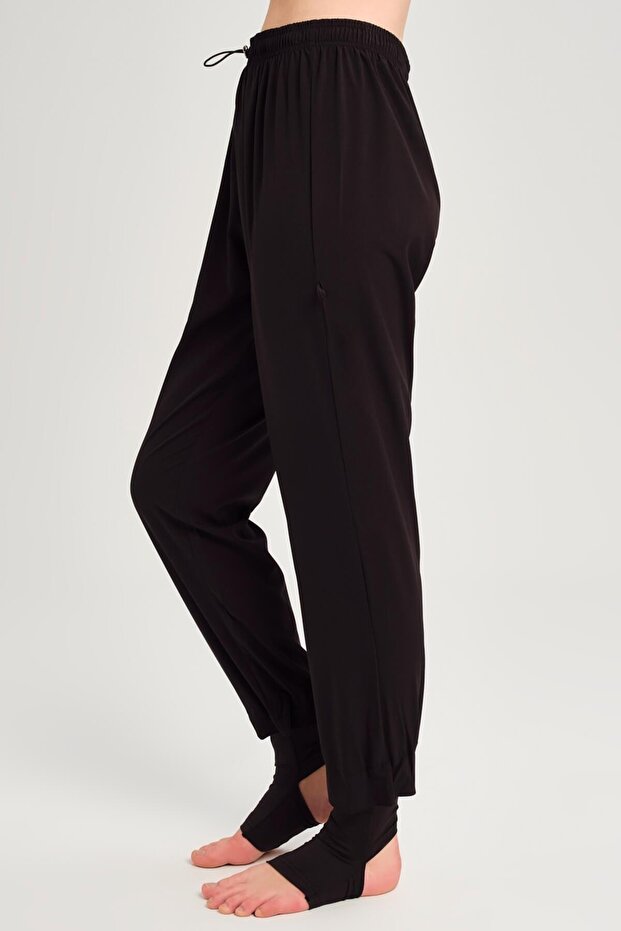 Esnek Dokuma Siyah Performans Pantolon - 2