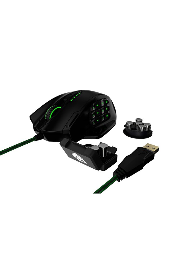 V8 12400 Dpı Mmo 18 Tuşlu Kablolu Rgb Oyuncu Mouse - Siyah - 5