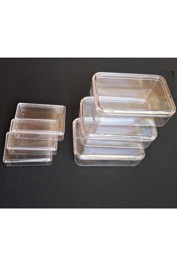 Organizer Box Set with Transparent Cover 12 Piece Storage Colorless 6 Box Set Jeweler Fishing Rod