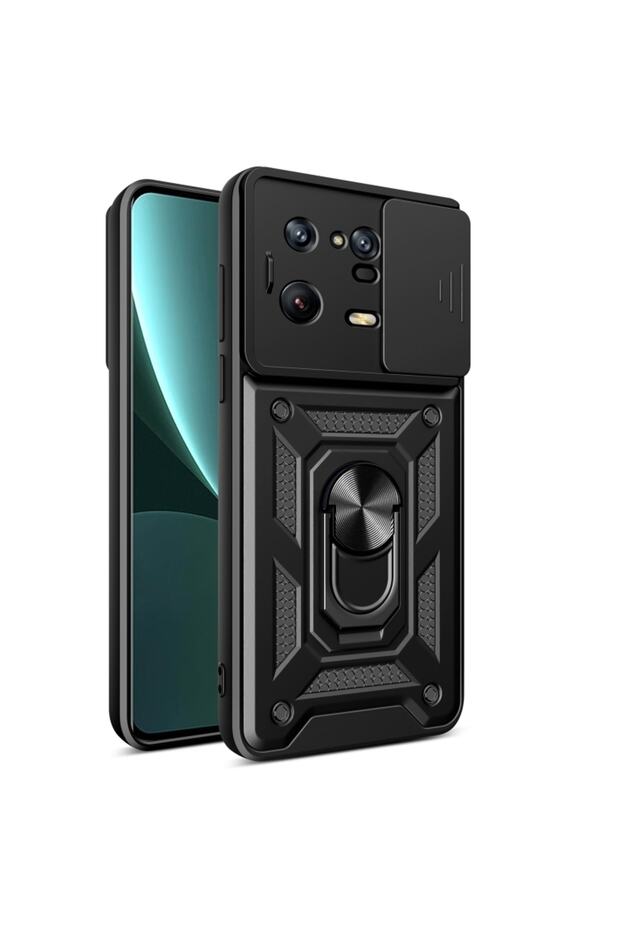 Xiaomi Mi 13 Pro Case Camera Protected Armor Military Tank Cover with Sliding Ring