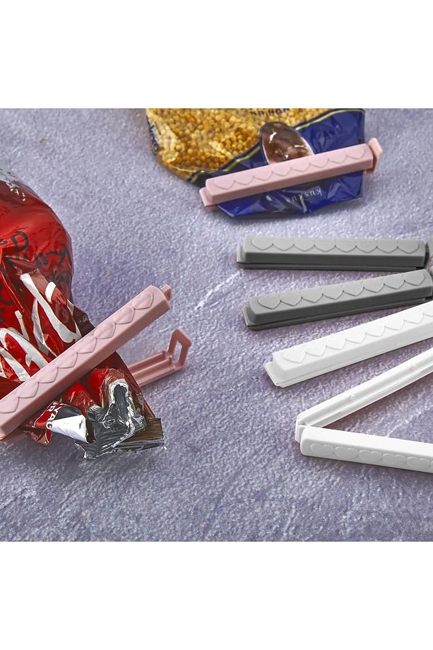 6 Adet Pratik Ve Hijyenik Tazeliği Koruyan Poşet Çanta Klipsi / Poşet Kapatıcı / Paket Mandalı - 1