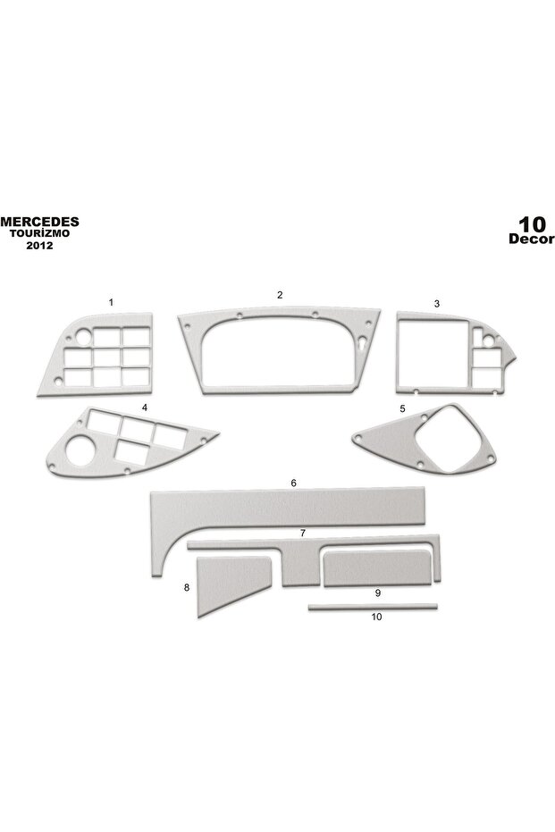 Meriç ® Mercedes Tourismo Front Glove Box Coating Aluminum 10 Pieces 2012-›