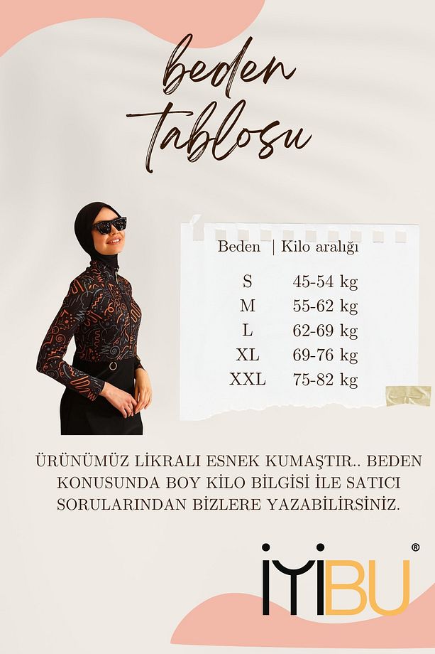 Tesettür Mayo 4'lü Takım 1 Adet Bone Hediyeli 1 Sınıf Kumaş %100 Su Itici Uv Korumalı - 8