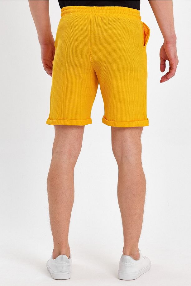 Erkek Waffle Regular Fit Casual Bermuda Şort - 6