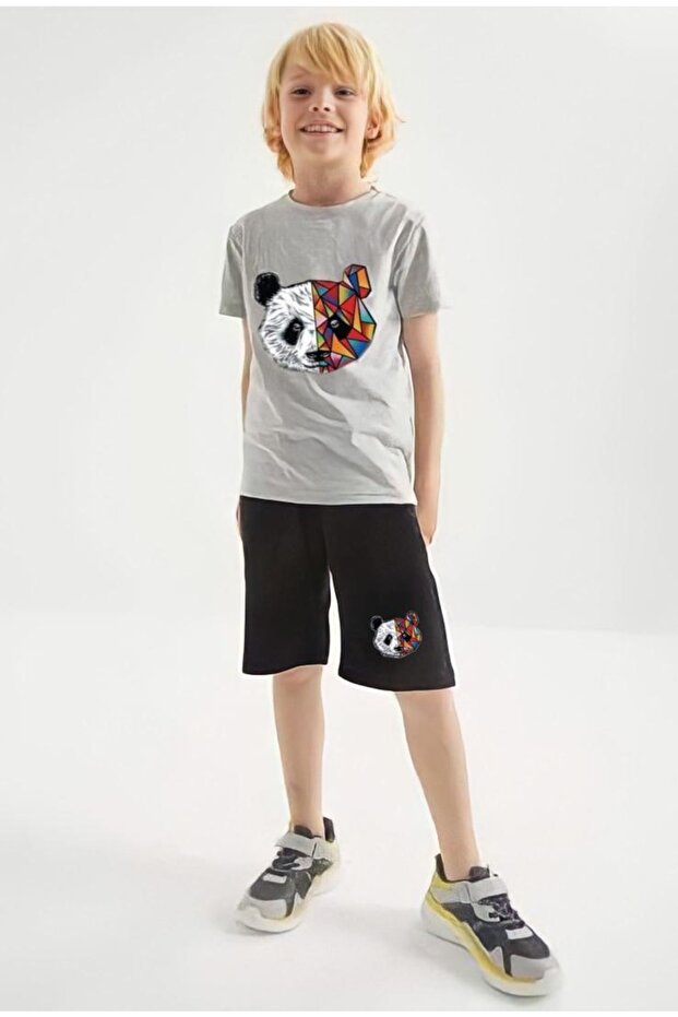 Panda Printed Girls/Boys Shorts Set