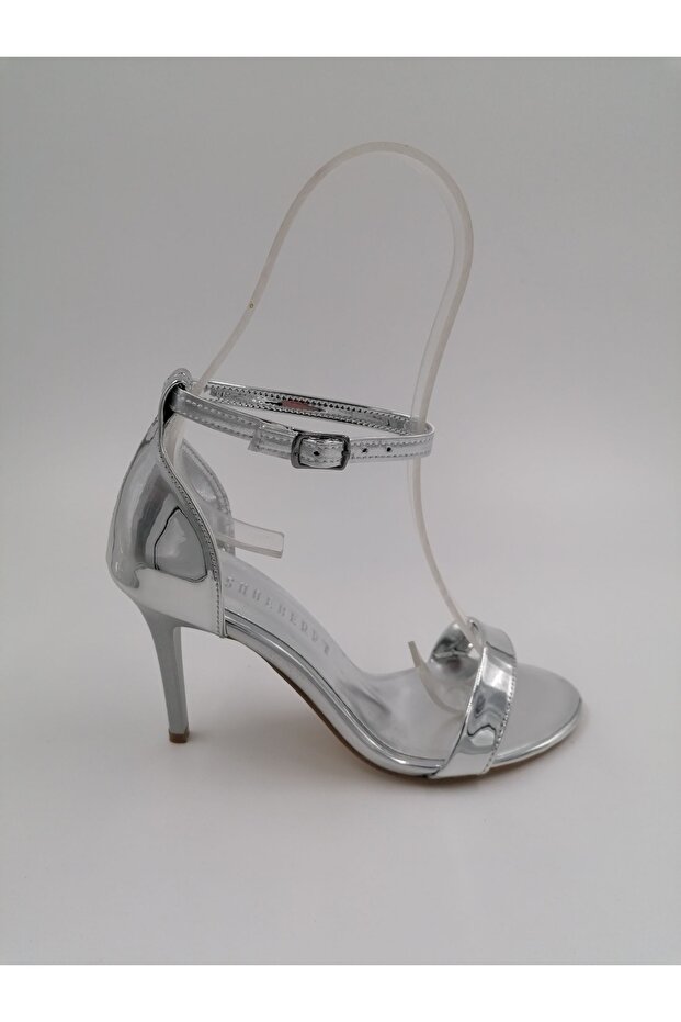Yier Silver Mirror Single Band Heeled Evening Dress Shoes