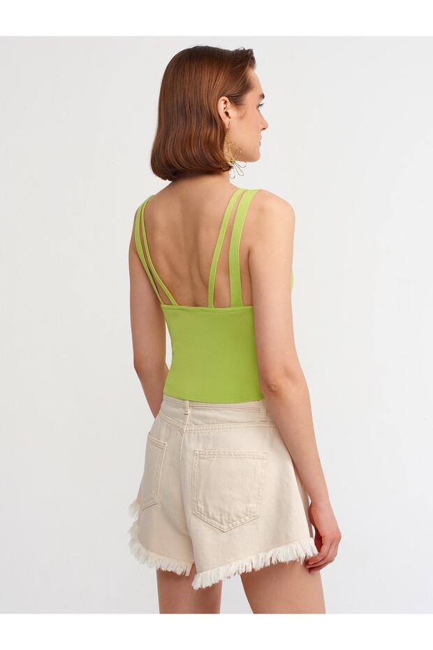 10335 Çift Askılı Triko Atlet-lime - 2