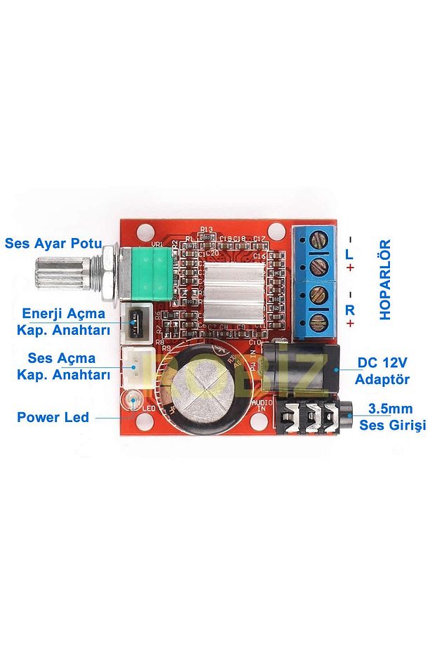 Pam8610 2x 10w Uyumlu  Amplifikatör Modül Dc 6-15v Class D Amfi Devresi Ses Kontrol Potu 4 8 Ohm - 8
