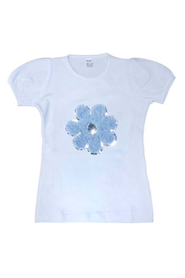 Girl's Daisy Patterned Lycra Combed Cotton