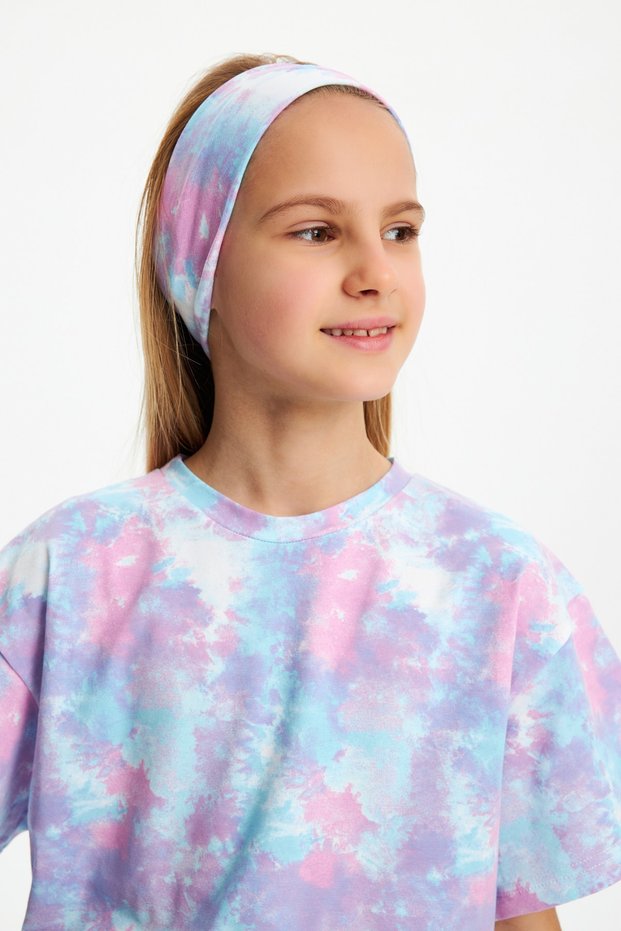 Girl's Cotton Combed Cotton, Anti-Slip, Anti-Sweat, Ultra Light, Flexible Patterned Hair Band Bandana