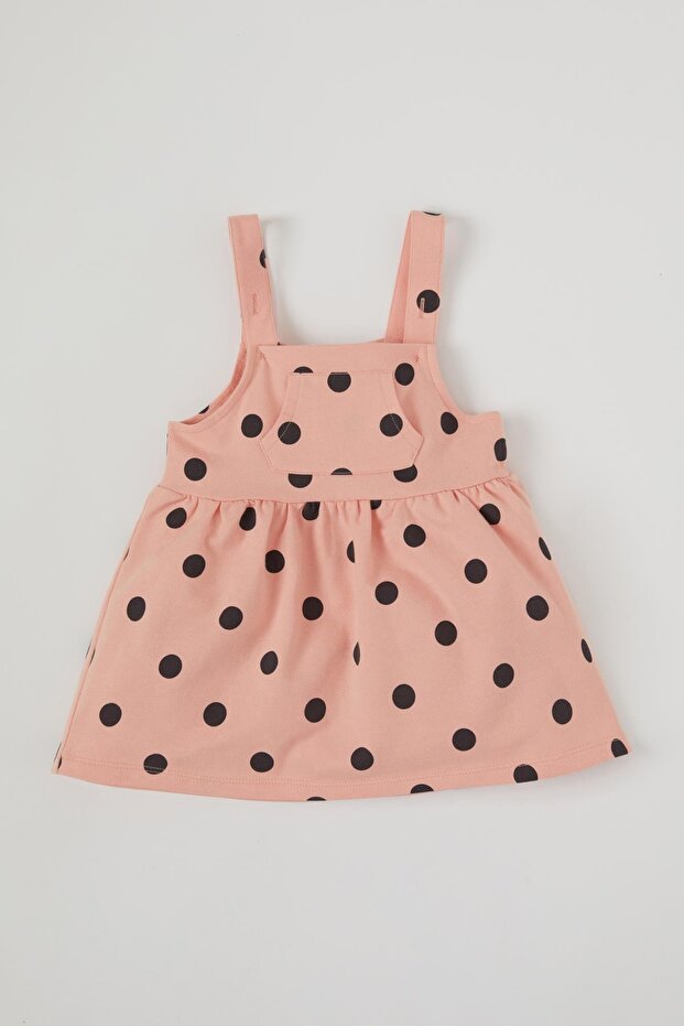 Baby Girl Polka Dot Patterned Cotton Salopet