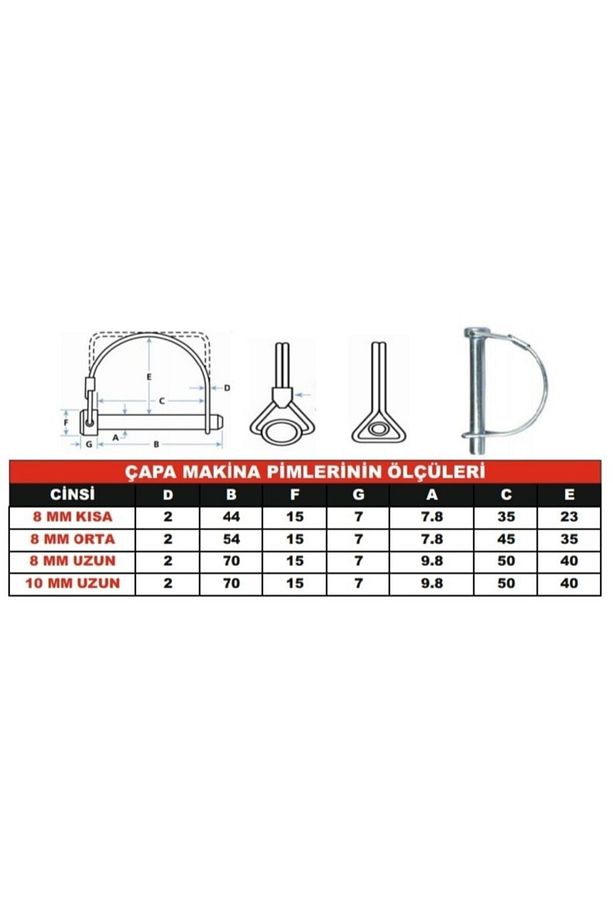 Çapa Makinesi Pimi Uzun Çapa Pimi 10 Mm Ölçüsünde 1 Adet - 4