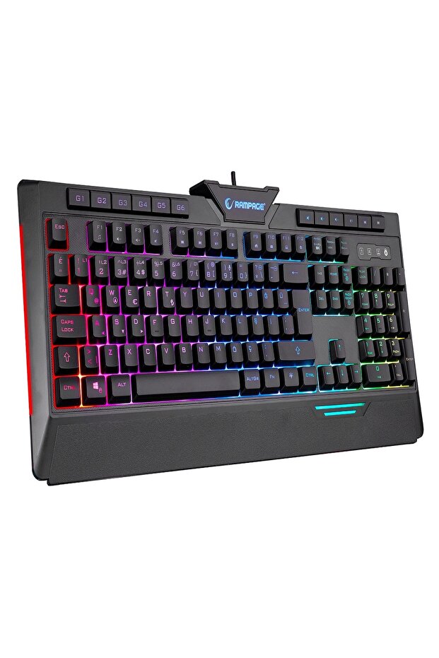 Rapıdo Plus Semi Mechanical Sese Duyarlı Rainbow Işıklı Makrolu Gaming Klavye - 2