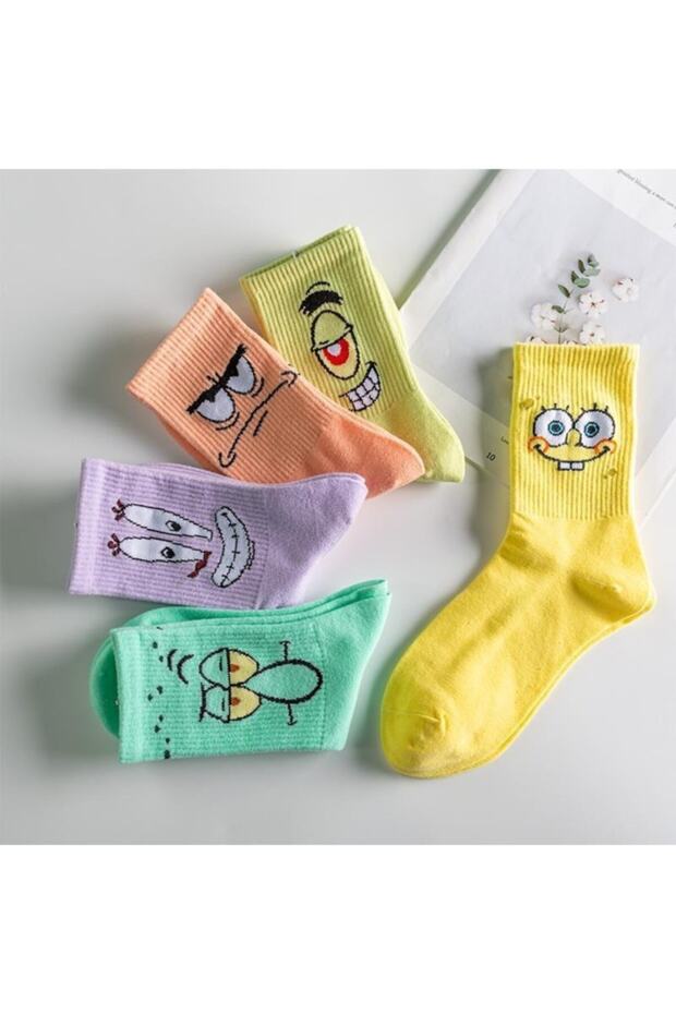 Unisex Patterned College Socks 5 Pack Extra Comfortable - 5