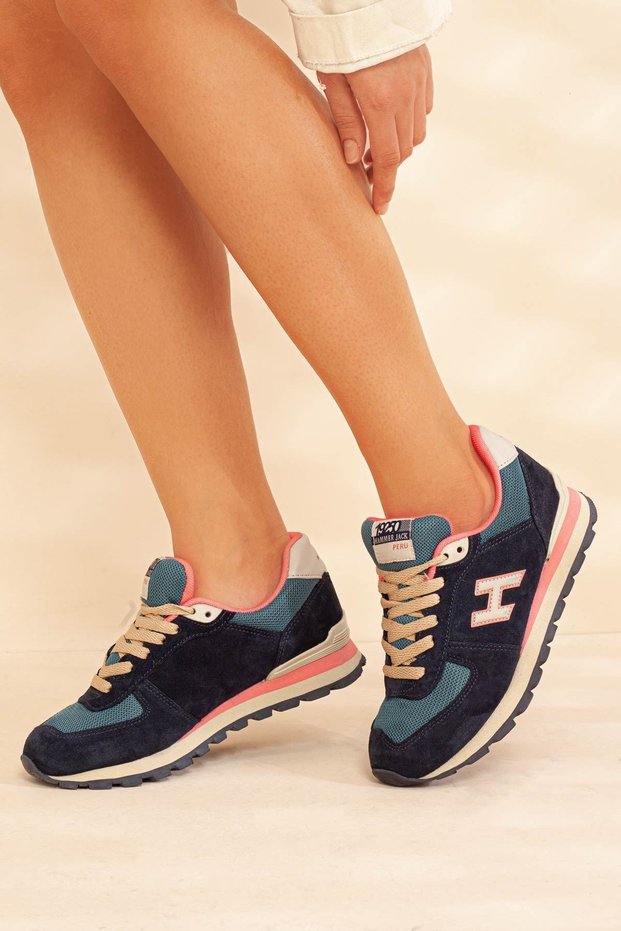 Hummerjack Navy Blue Green Women's Sports Shoes • A19gyhmj0001