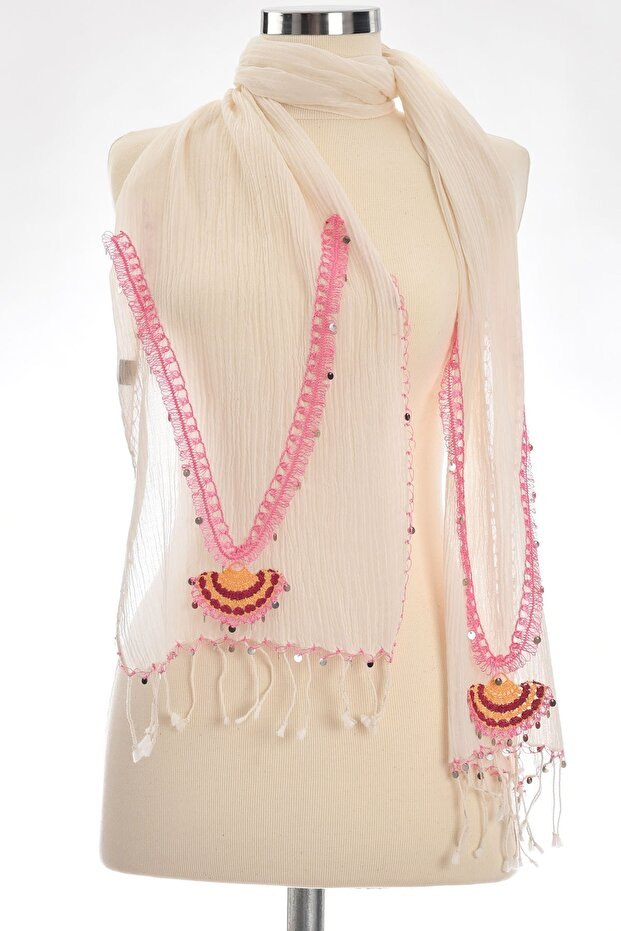 Pink Hairpin Handcrafted Cotton Scarf
