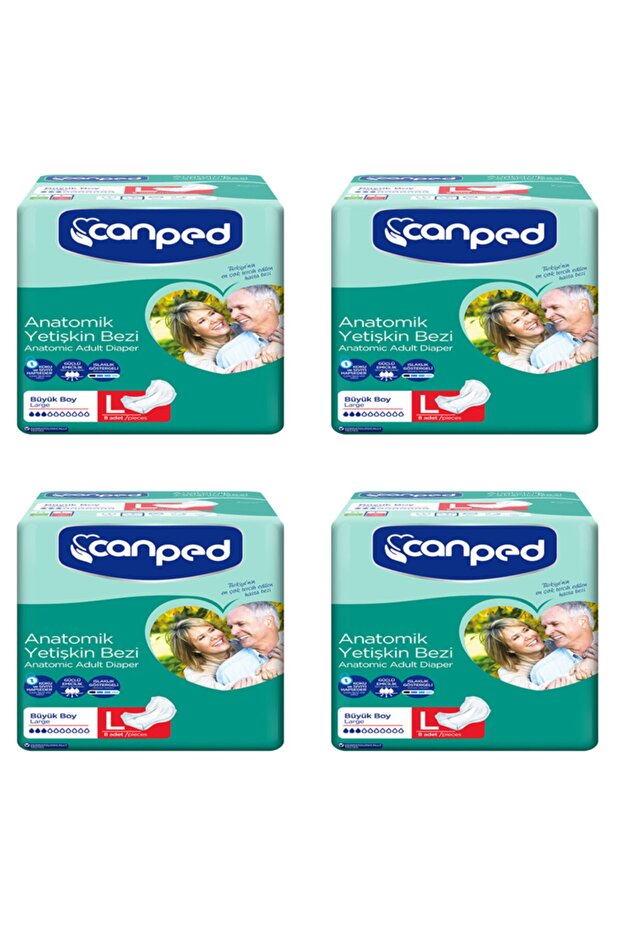 4-Pack Anatomical Adult Diapers Large