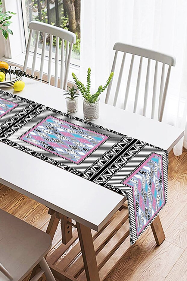 Modern Patterned Special Design Digital Printed Suede Runner - 2