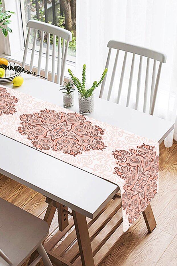 Modern Patterned Digital Printed Decorative Suede Runner - 2