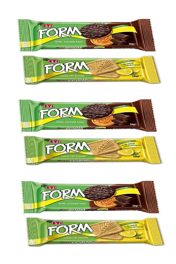 Form Çikolata Kaplı Lifli Bisküvi 50 Gr X 3 Adet Limon Lifli Kepekli Bisküvi 50 G X 3 Adet - 1
