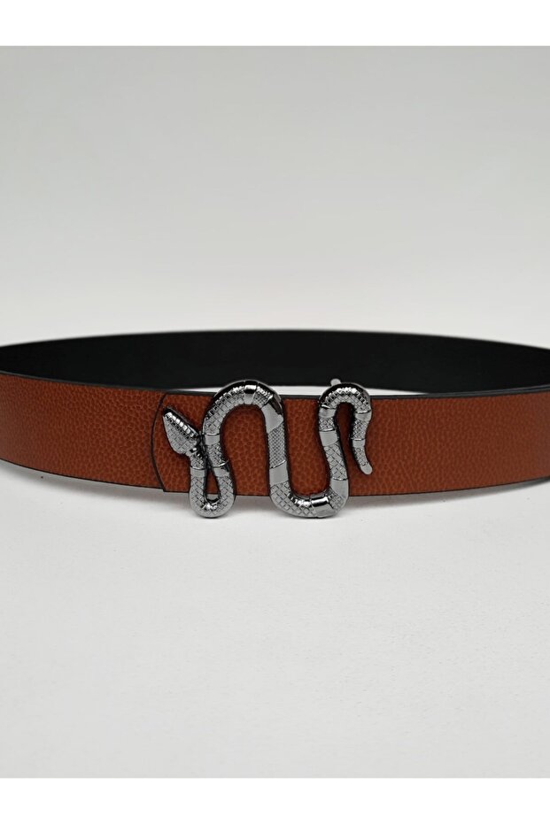 Yılan Tokalı Kadın Taba Kemer - 3