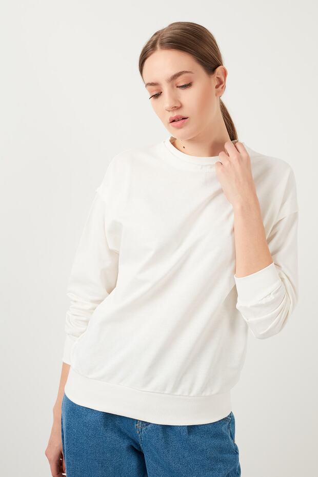 Bisiklet Yaka Basic Örme Sweat Kadın Sweat 5413012 - 2