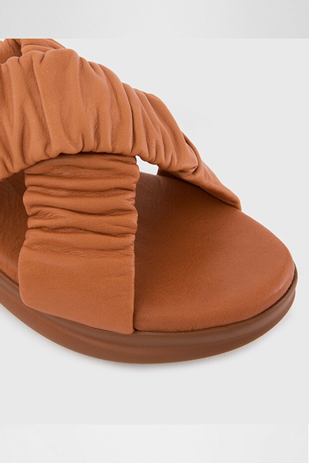 Halleın-tr-hakiki Deri Taba Kadın Terlik - 4