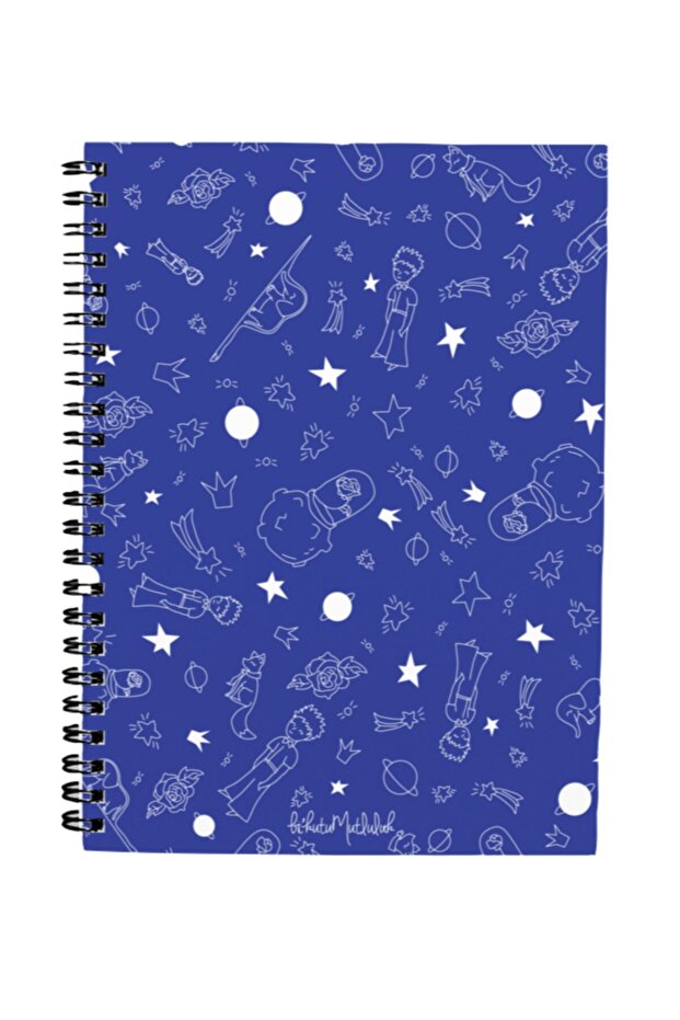 Gift - N027 A5 Design Spiral Notebook - Dark Blue Little Prince