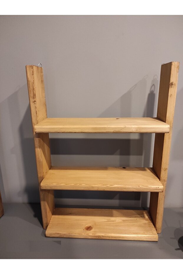 Ahşap Duvar Rafı 3 Raflı - 5