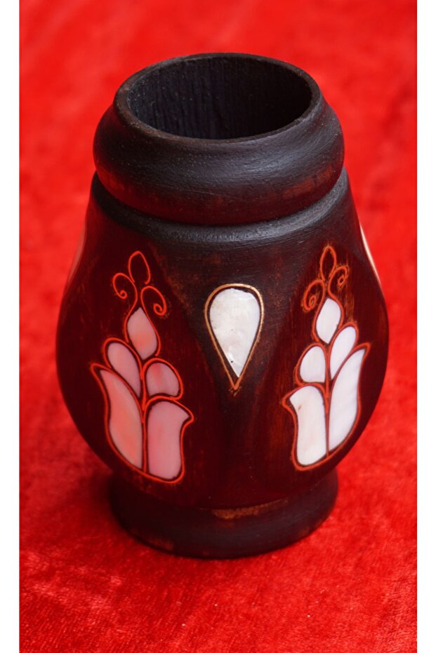 Handmade Wooden Pen Holder - Special Embroidered Sdf-Pen Holder-Ozel1