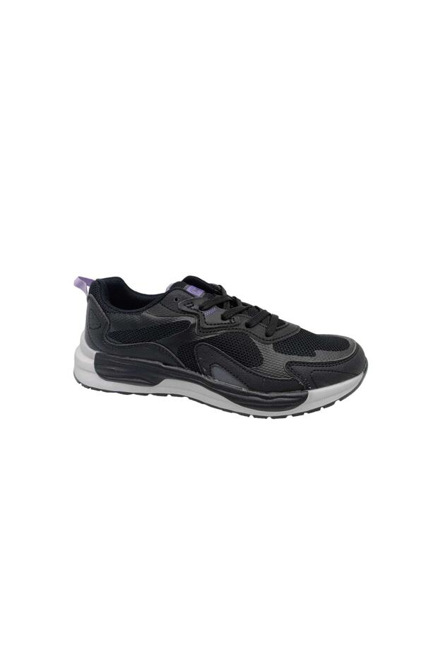 28099 Women's Black Lace-up Walking Running Sneakers