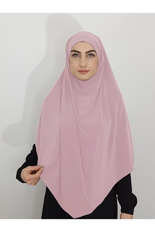 Souffle Ready Tied Peceli Large Scarf Hıjap Powder Suitable for Hajj and Umrah